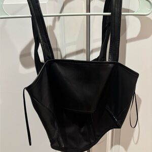 Faux leather crop top